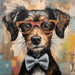 Dog With Glasses Sign Funny Animal Wall Art Dco-01186 For Wreath 10X10 Metal