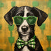 St Patricks Dog With Glasses Sign Funny Animal Wall Art Dco-01132 For Wreath 10X10 Metal